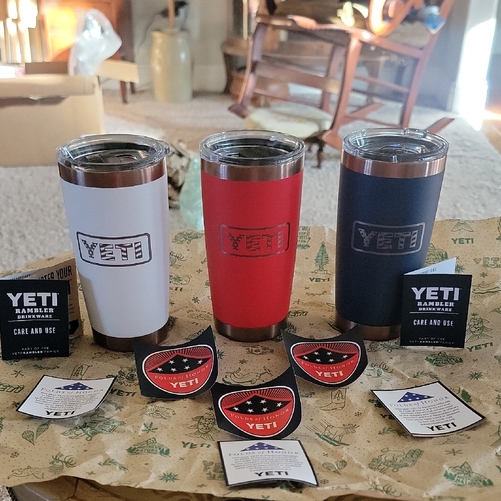 Yeti Folds of Honor 2024 Tumbler Trio - Red, White & Blue 20 Oz Limited Edition